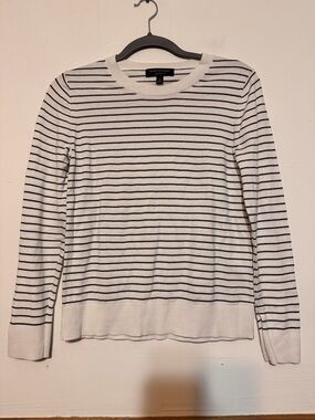 Banana Republic Cream and Black Striped Sweater